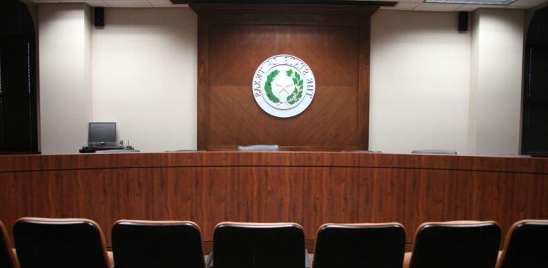 audience view of HSU mock trial courtroom